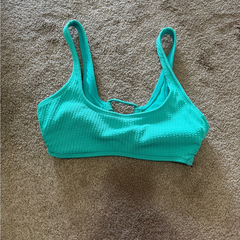 Xhilaration Green Textured Bikini Top